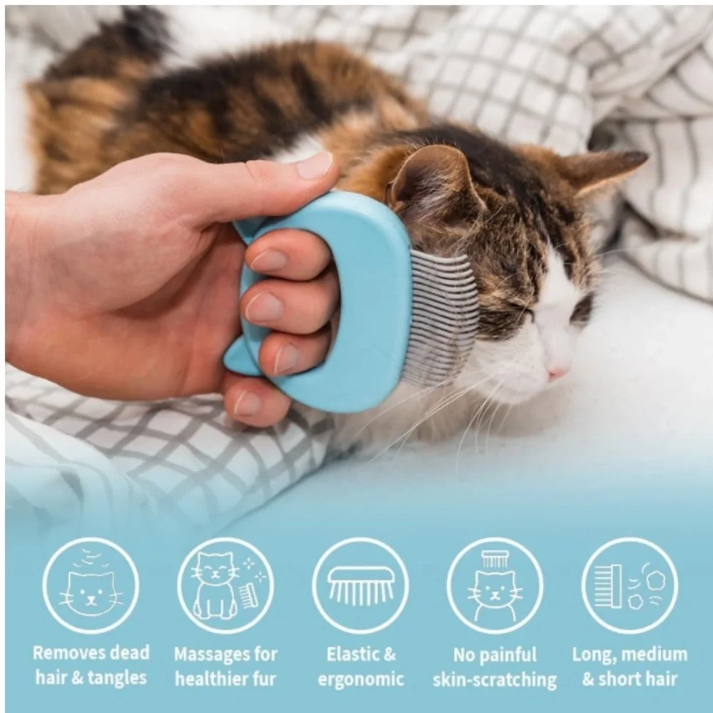 Cat Comb for Short & Long Hair Removal Soft Massaging Deshedding Pet Comb